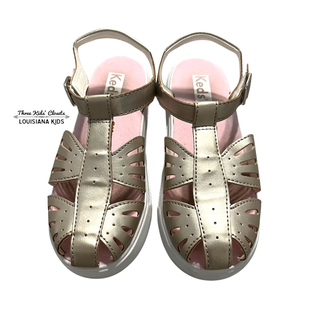 Keds 12M Kids Metallic Gold Daphne Butterfly Sandals